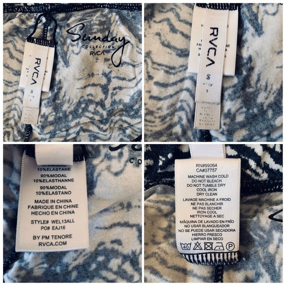 RVCA Black and White Patterned Pants - Picture 5 of 5